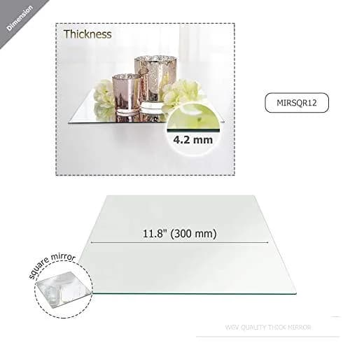 WGVI Home & Kitchen Mirror Set 12" Square | Modern Frameless Decor for Walls & Tables thumbnail 2