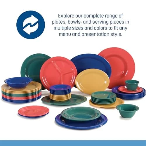 Carlisle FoodService Dallas Ware Plastic Divided Plate 9 Inches | Heavyweight Melamine, 3 Compartments, Tan, Pack of 24 thumbnail 5