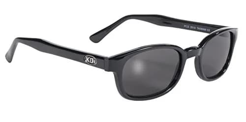 Pacific Coast Original KD's Biker Sunglasses (Black Frame/Smoke Lens) | Wrap-Around Polarized Polycarbonate thumbnail 1