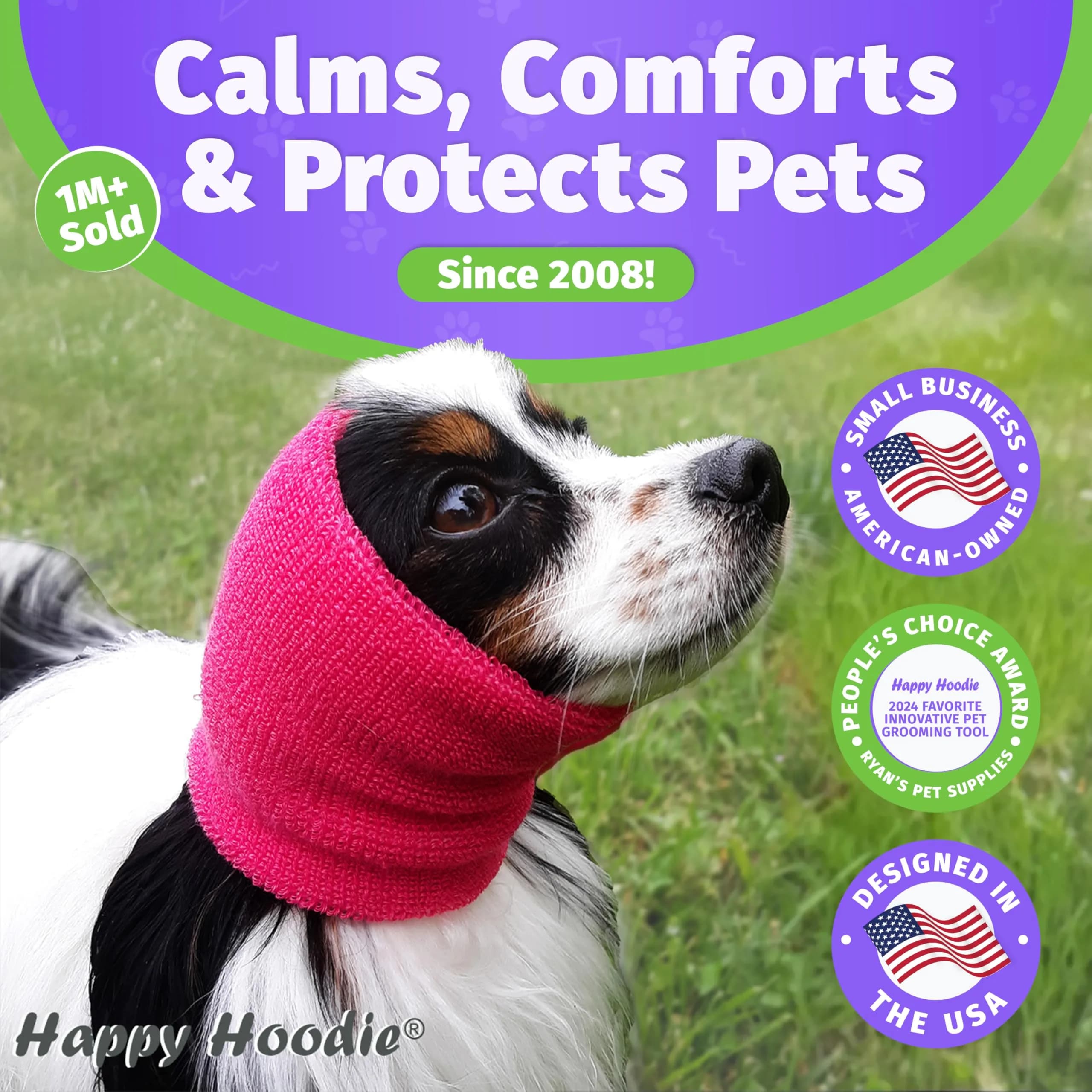ZONI PETS Happy Hoodie The Original Dog & Cat Calming Band for Noise & Anxiety Relief | Stress & Noise Calming Aid (70-120 chars) thumbnail 2