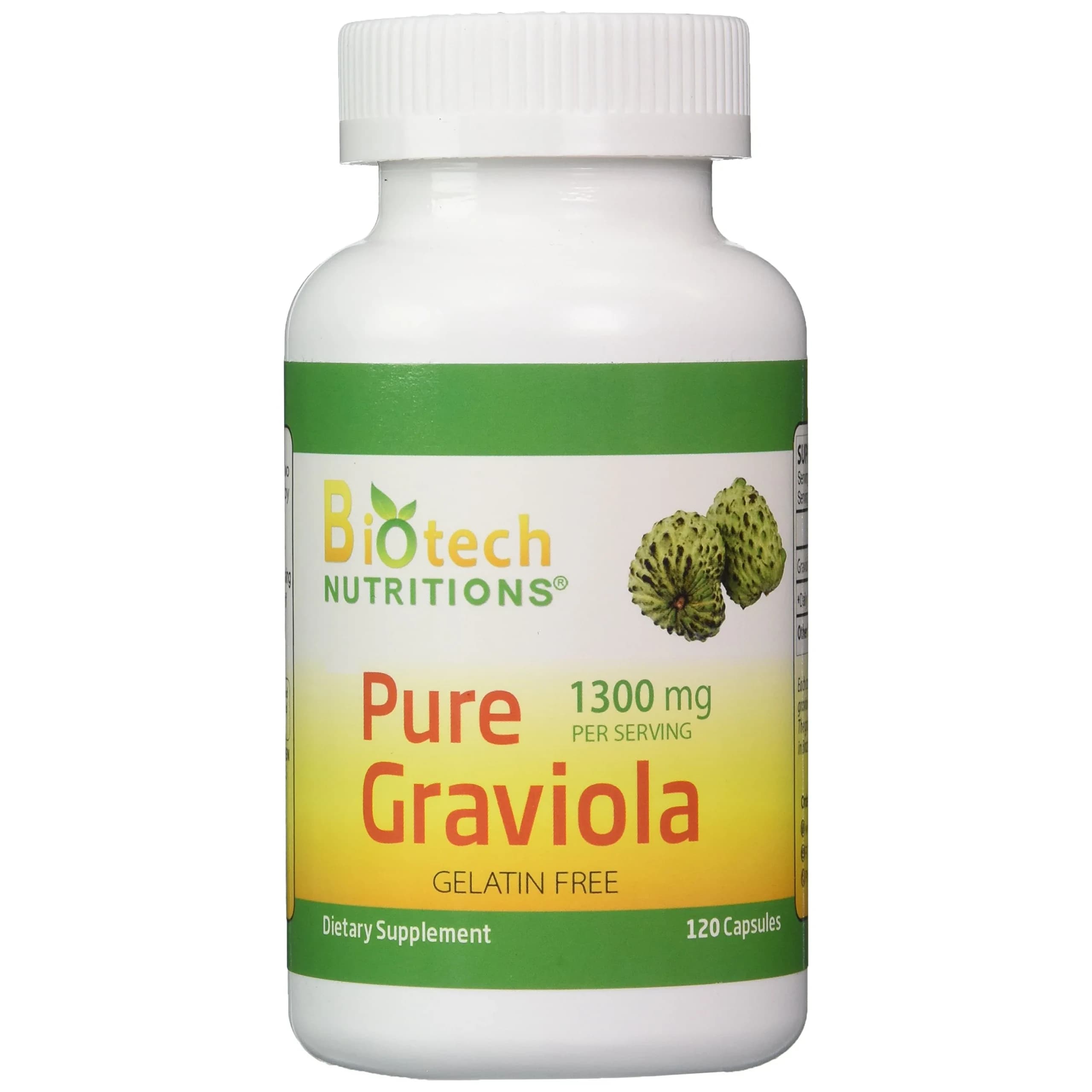 Biotech Nutritions Graviola Capsules 1300mg (120 Count) — Capsule