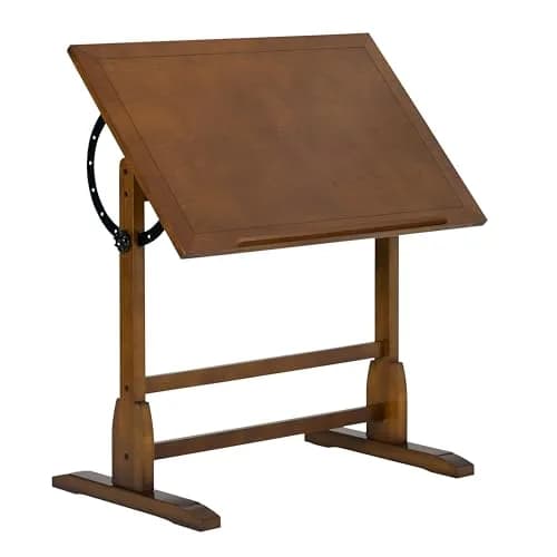 SD STUDIO DESIGNS Vintage Rustic Oak Drafting Table | Adjustable Craft & Studio Desk thumbnail 1
