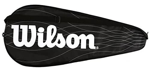 Wilson Tennis Racket Cover for One | Black/White Polyester, Zipper, 27.3x13.4x2.4 inches thumbnail 1