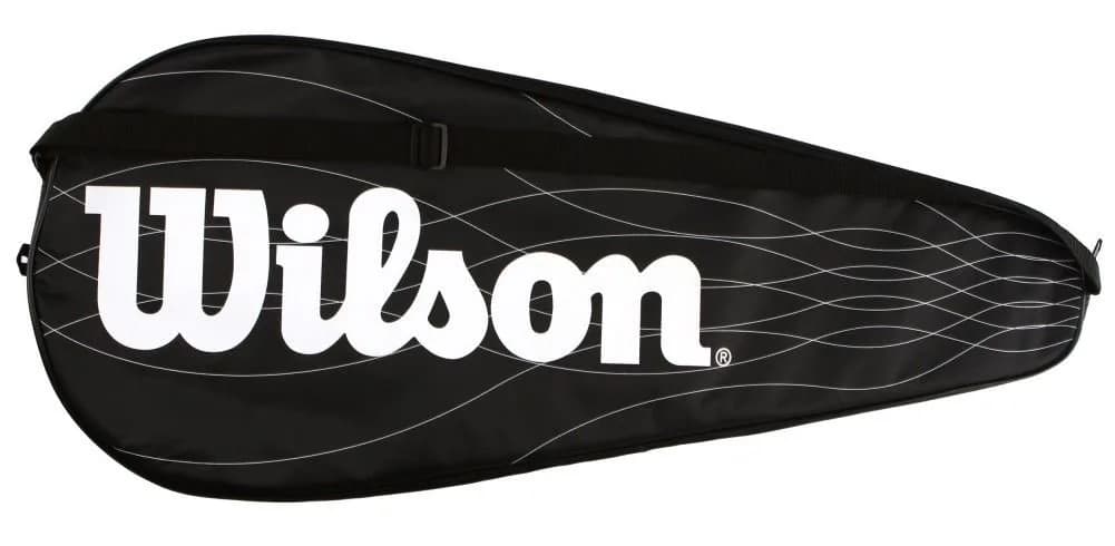 Wilson Tennis Racket Cover for One | Black/White Polyester, Zipper, 27.3x13.4x2.4 inches