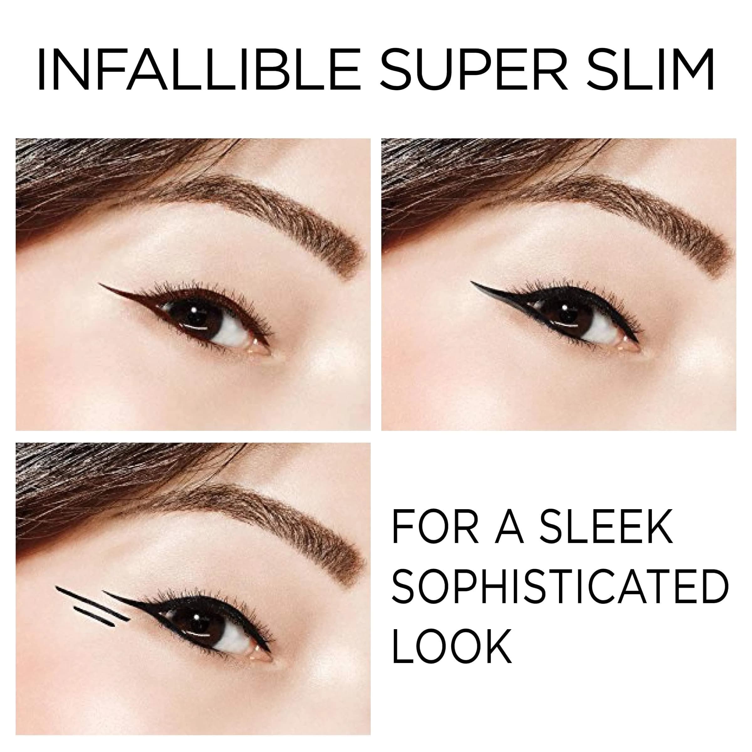 L'Oreal Paris Infallible Super Slim Liquid Eyeliner Black 0.034 fl oz (1 ml) | Ultra-Fine Felt Tip for Precise Lines - view 3
