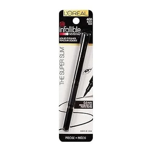 L'Oreal Paris Infallible Super Slim Liquid Eyeliner Black 0.034 fl oz (1 ml) | Ultra-Fine Felt Tip for Precise Lines thumbnail 6