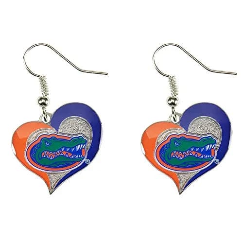 aminco NCAA Florida Gators Swirl Heart Earrings | Officially Licensed Team Logo & Colors thumbnail 1