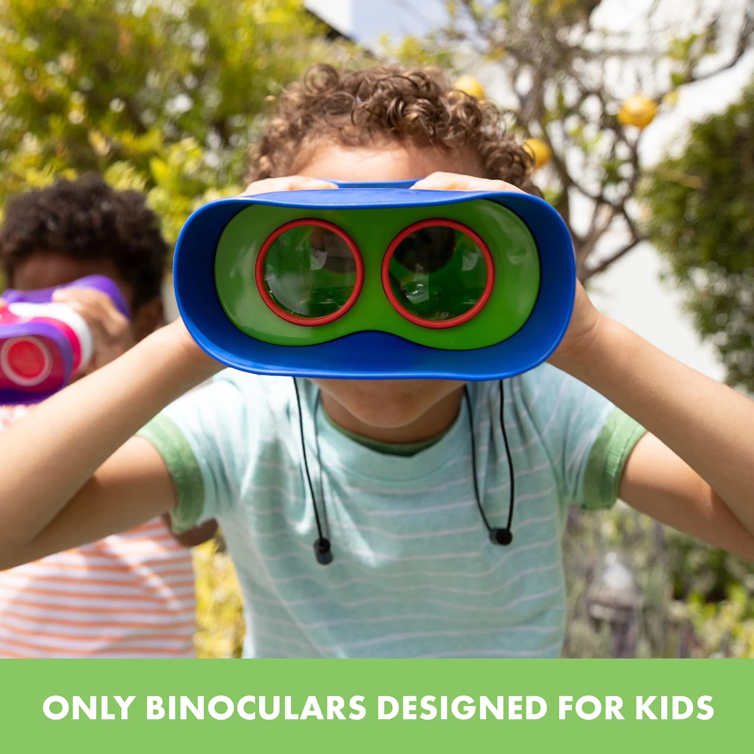 Educational Insights GeoSafari Kidnoculars - Toy Binoculars for Kids, Toddler Camping and Nature Toys, 2x Magnification, Green - view 2