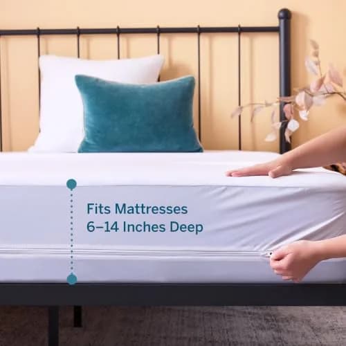 LUCID Waterproof Mattress Encasement Queen Size | 6-Sided Full Protection, Breathable & Quiet thumbnail 5