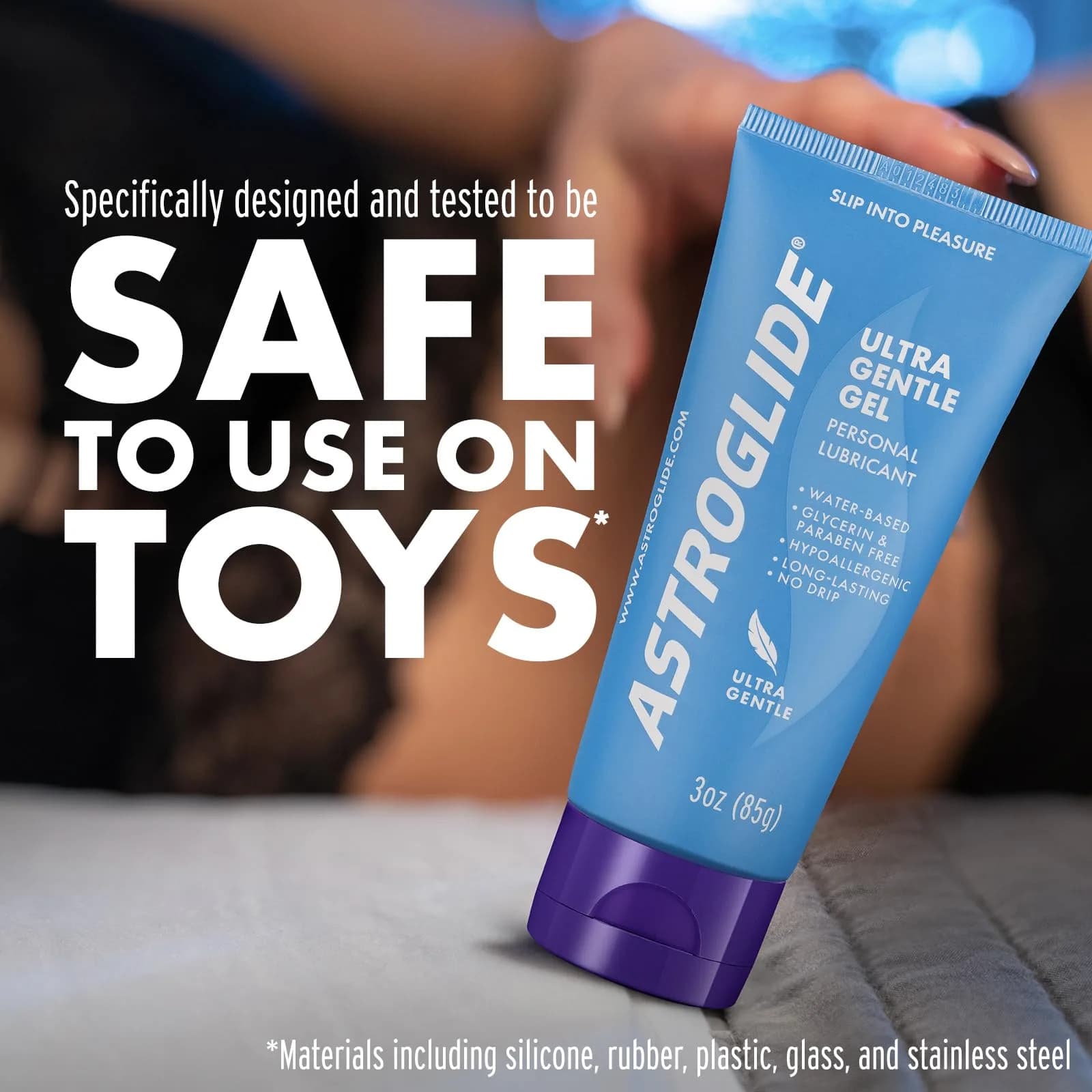 Astroglide Ultra Gentle Gel Lube 88.7ml (3 Fl Oz) | Hypoallergenic Water-Based Personal Lubricant - view 3