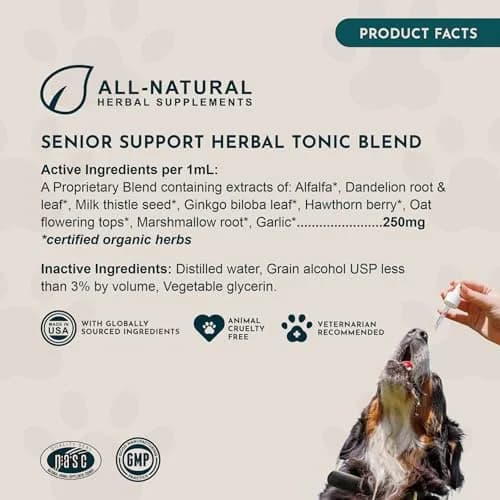 Animal Essentials Senior Support for Dogs & Cats Supplement - 2 fl Oz | Supports Mental & Physical Well-Being thumbnail 7