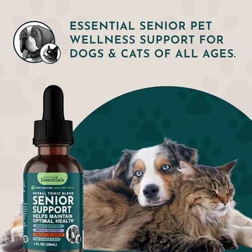 Animal Essentials Senior Support for Dogs & Cats Supplement - 2 fl Oz | Supports Mental & Physical Well-Being thumbnail 8