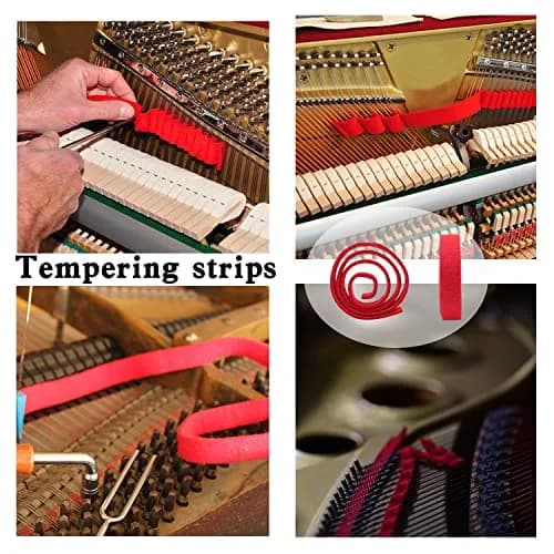 Ecloud Shop Piano Tuning Kit with L-Shape Hammer, Rubber Mutes & Temperament Strip | 6-Piece Set thumbnail 4