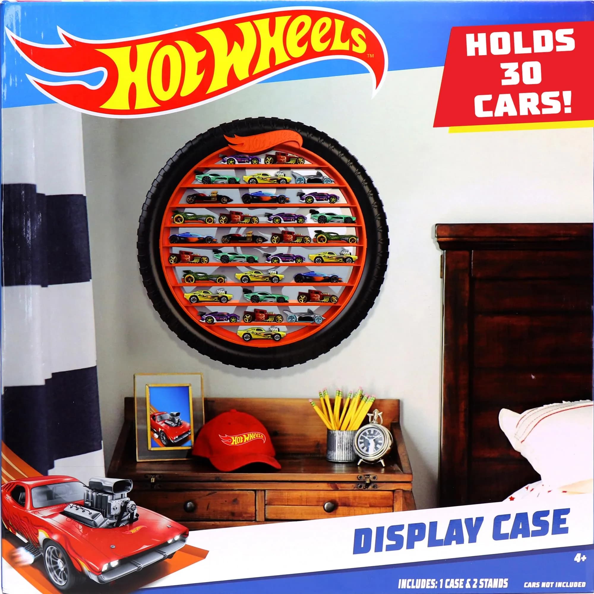 Hot Wheels 30-Car Display Case with Handle - Portable Toy Vehicle Organizer - main product image