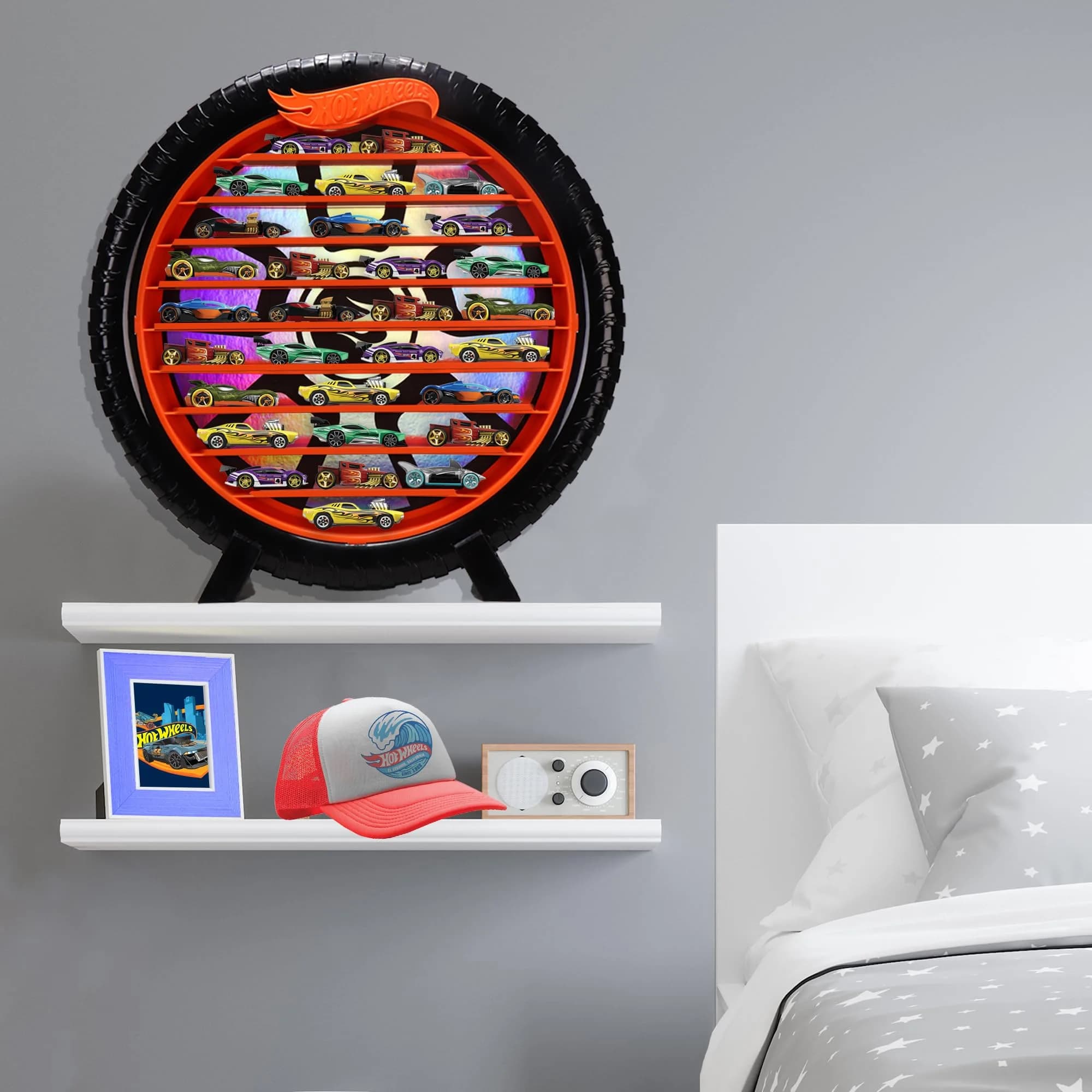 Hot Wheels 30-Car Display Case with Handle - Portable Toy Vehicle Organizer - view 3