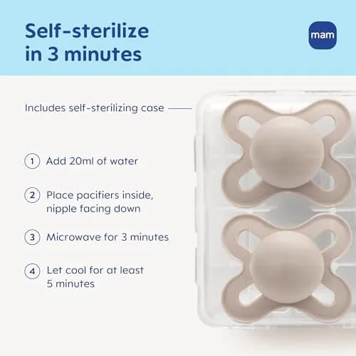 MAM Original Start Baby Pacifiers 0-3 Months SkinSoft Silicone, 2 Pack | Developed with Orthodontists thumbnail 4