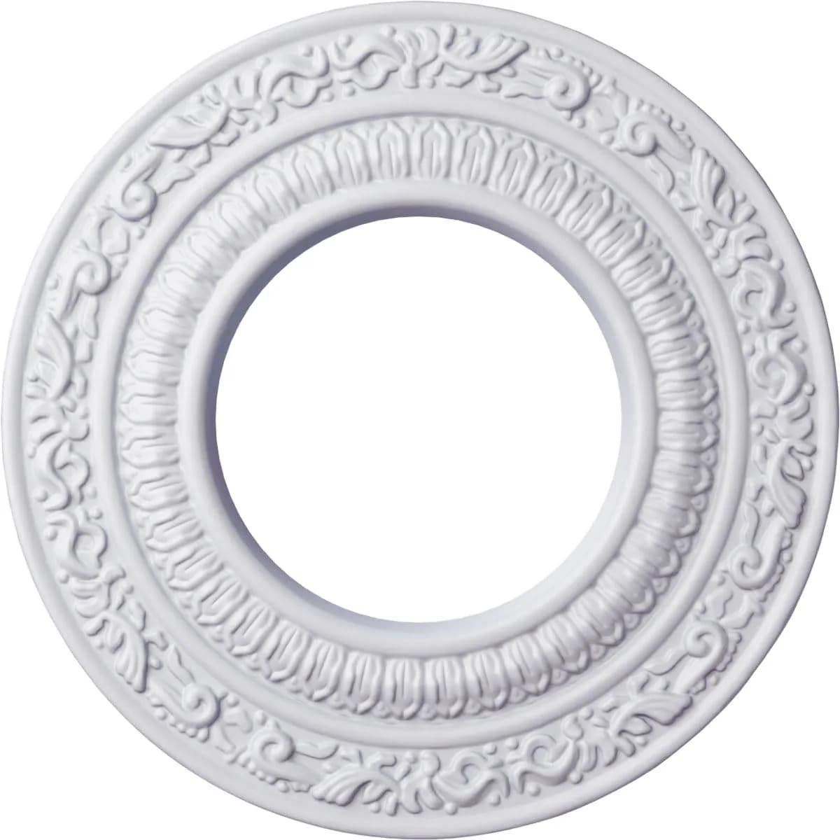 Ekena Millwork Andrea Ceiling Medallion 8-1/8" x 4-1/8" x 1/2" (20.6cm x 10.5cm x 1.3cm) | Hand-Painted Witch Hazel Finish — Unfinished