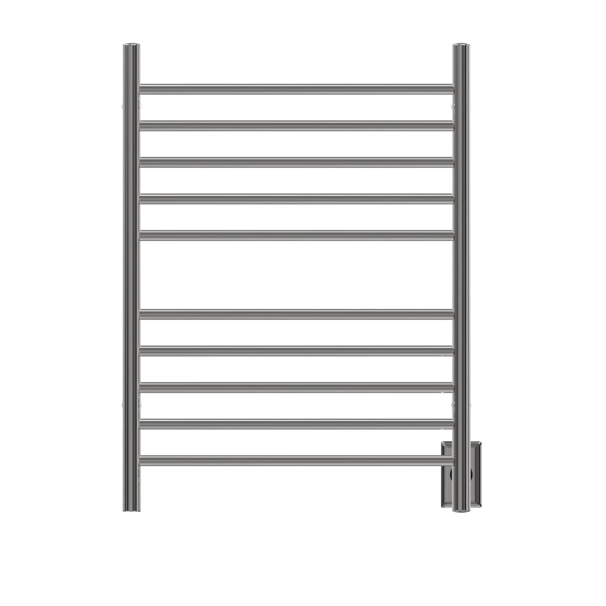 Amba Radiant Straight Hardwired Towel Warmer 4.75in | Polished Stainless Steel, 11.1lb, 10 Crossbars, Heats Horizontal & Vertical