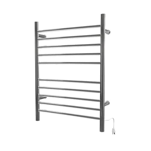 Amba Radiant Straight Hardwired Towel Warmer 4.75in | Polished Stainless Steel, 11.1lb, 10 Crossbars, Heats Horizontal & Vertical thumbnail 7