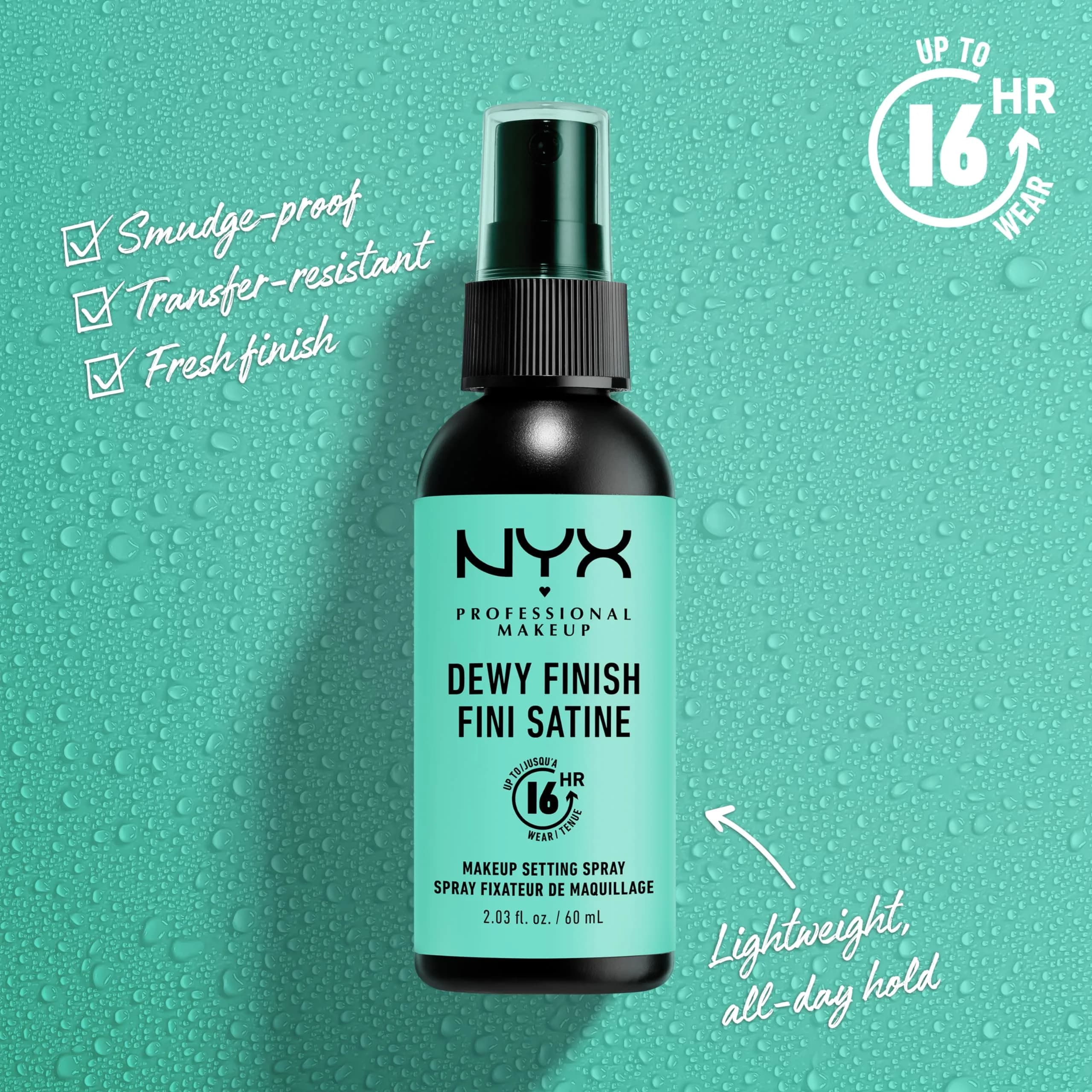 NYX PROFESSIONAL MAKEUP Makeup Setting Spray - Dewy Finish, Vegan Formula | Lightweight Face Mist for 16HR Wear - view 3