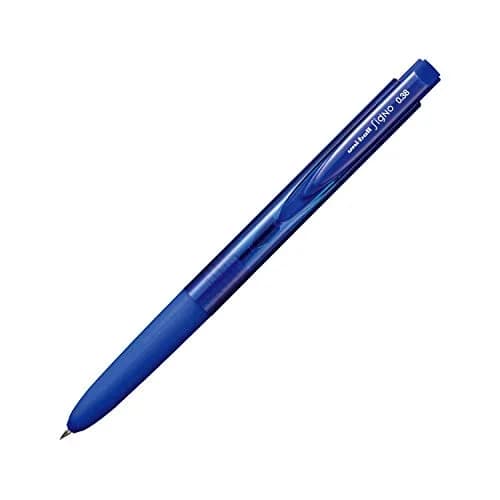 三菱鉛筆 Uni Ball Signo Knock Ballpoint Pen 0.38mm Blue | Water-Based Ink, Precise Writing, Imported from USA thumbnail 1
