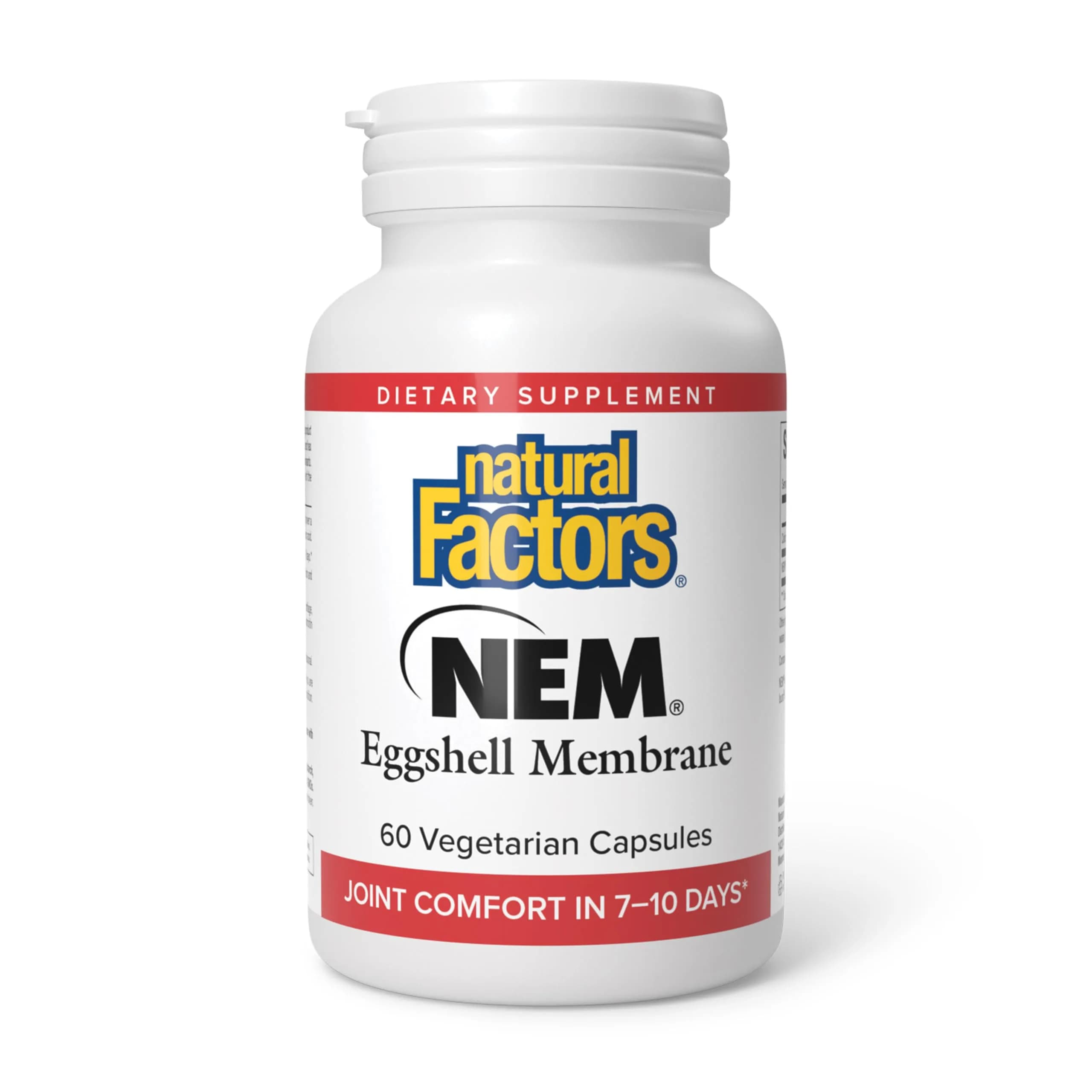 Natural Factors NEM Natural Eggshell Membrane Joint Comfort & Flexibility 60 Capsules | Supports Healthy Connective Tissue — Capsule