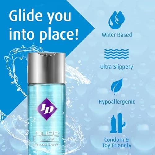 ID Lubricants ID Glide 2.2 fl oz Water Based Personal Lubricant Hypoallergenic for Men Women & Couples | Natural Feel thumbnail 4