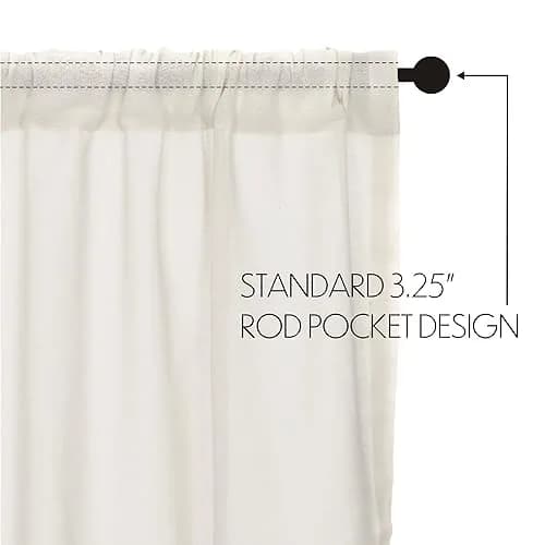 VHC Brands Tobacco Cloth Tier Fringed Curtains 36x36 inch | Sheer White Farmhouse Decor thumbnail 5