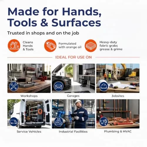 Monk Hand Cleaner Towels (4 Buckets of 130 Count) | Heavy-Duty Grease & Dirt Removal for Mechanics & Workshops thumbnail 4
