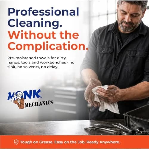 Monk Hand Cleaner Towels (4 Buckets of 130 Count) | Heavy-Duty Grease & Dirt Removal for Mechanics & Workshops thumbnail 6