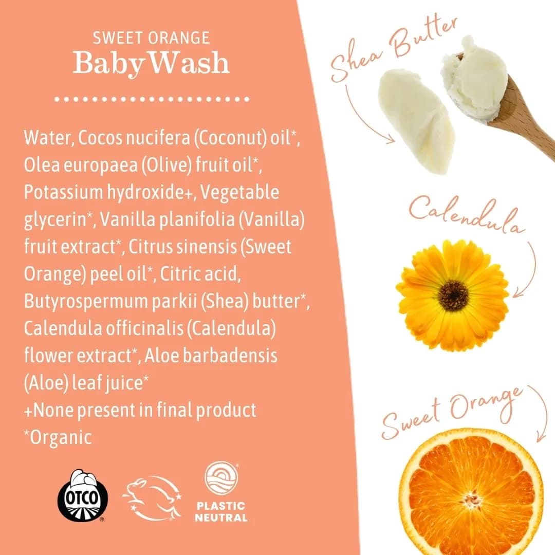 Earth Mama Sweet Orange Baby Wash Foaming Soap 185ml (6.27 Fl Oz) | Gentle Castile Soap for Sensitive Skin - view 6