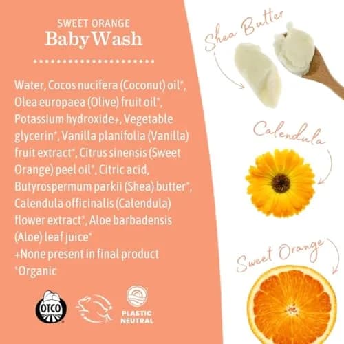 Earth Mama Sweet Orange Baby Wash Foaming Soap 185ml (6.27 Fl Oz) | Gentle Castile Soap for Sensitive Skin thumbnail 6