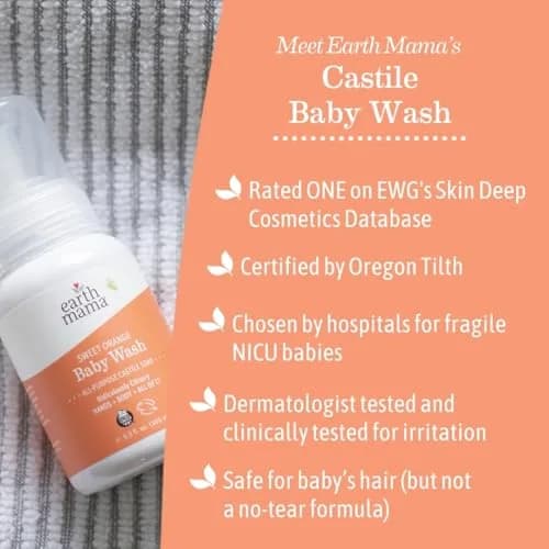 Earth Mama Sweet Orange Baby Wash Foaming Soap 185ml (6.27 Fl Oz) | Gentle Castile Soap for Sensitive Skin thumbnail 9