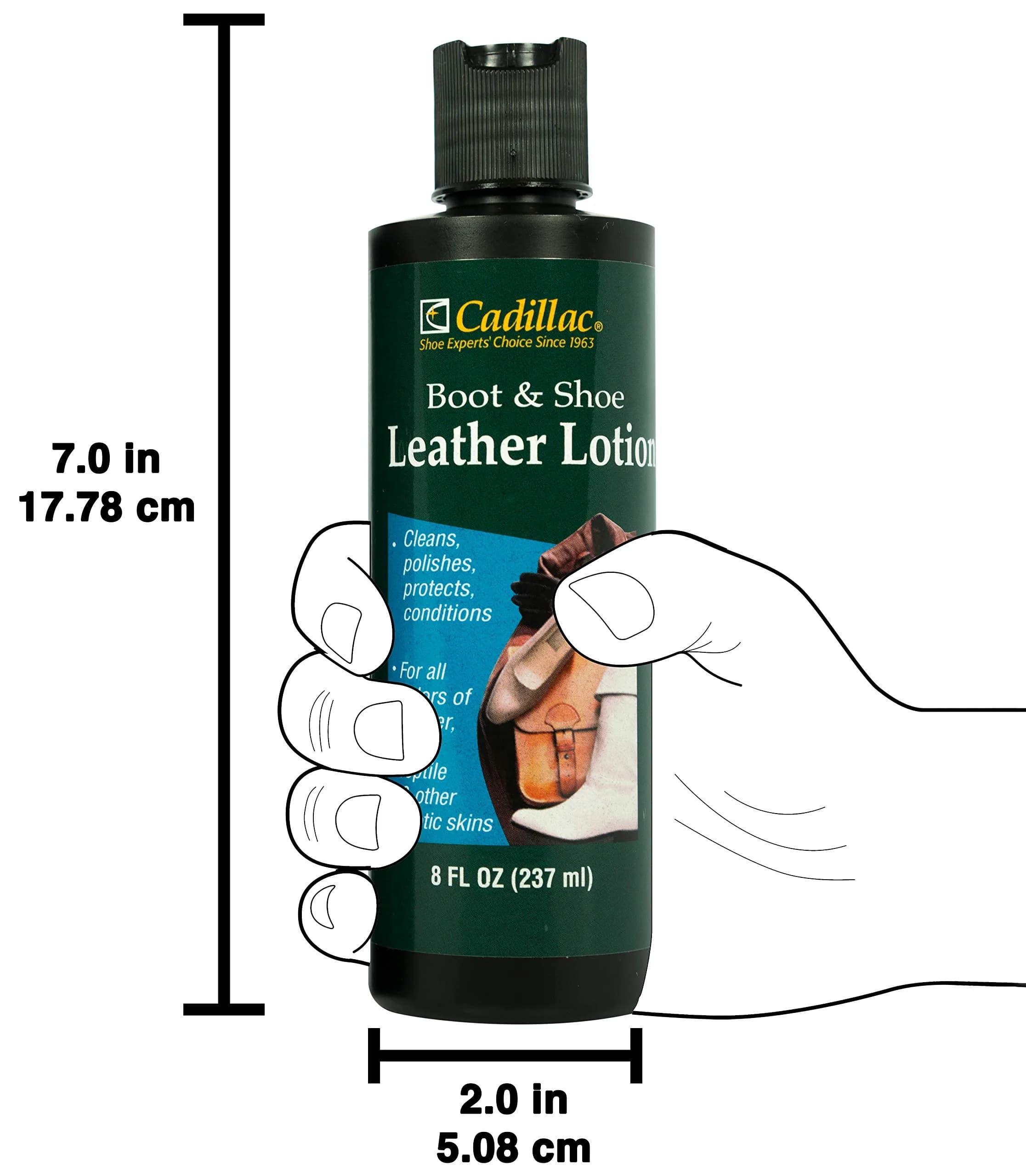 Cadillac 8 oz (2 Pack) Leather Lotion: Cleans, Conditions, Protects, and Polishes Footwear - view 4