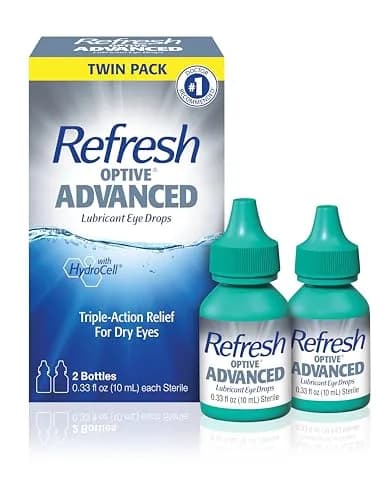 Refresh Optive Advanced Lubricant Eye Drops 20 mL | Triple-Action Relief for Dry Eyes thumbnail 1