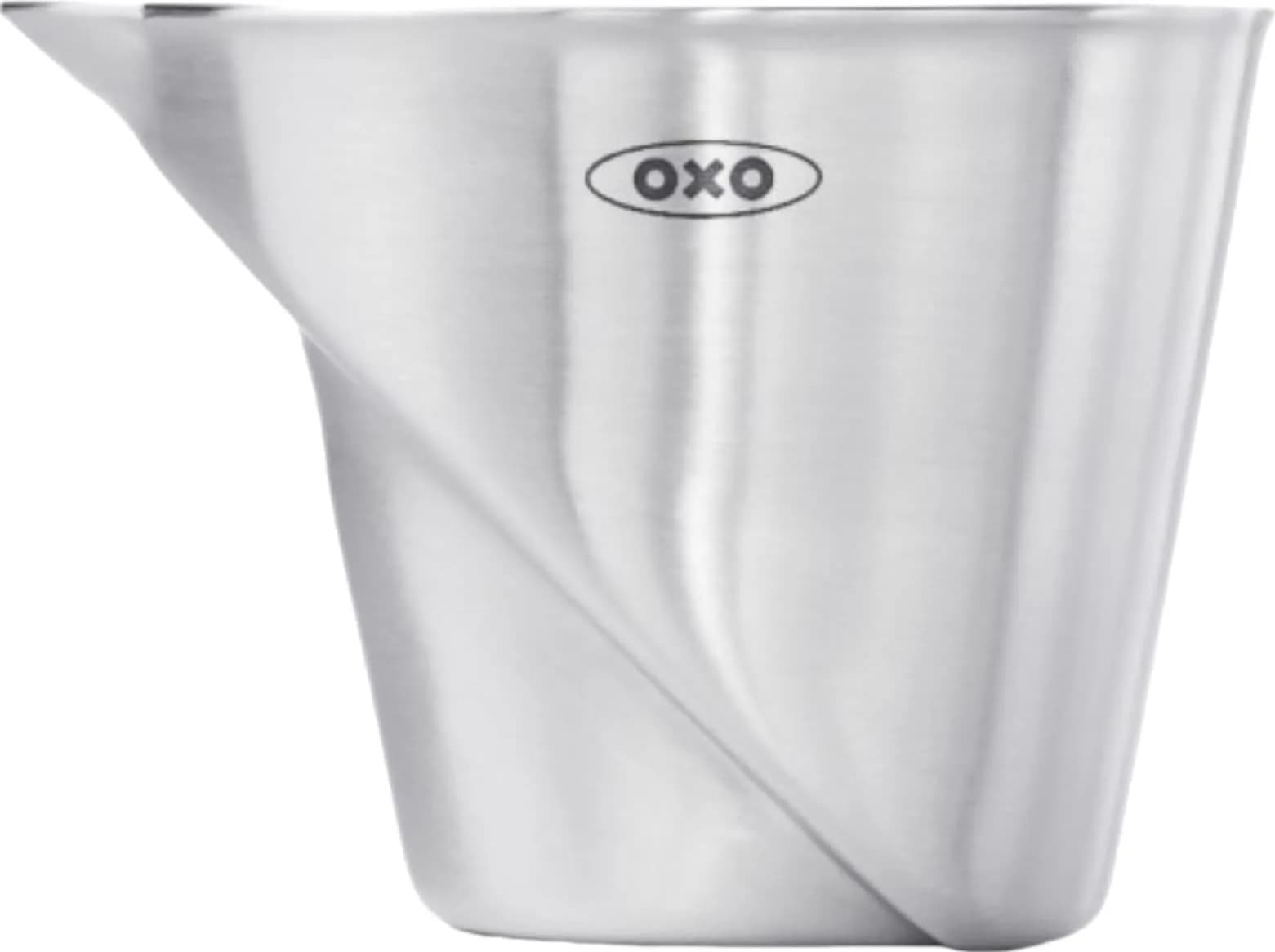 OXO Steel Angled Measuring Jigger 59ml (2 fl oz) | Patented Angled Surface for Easy Reading - main product image