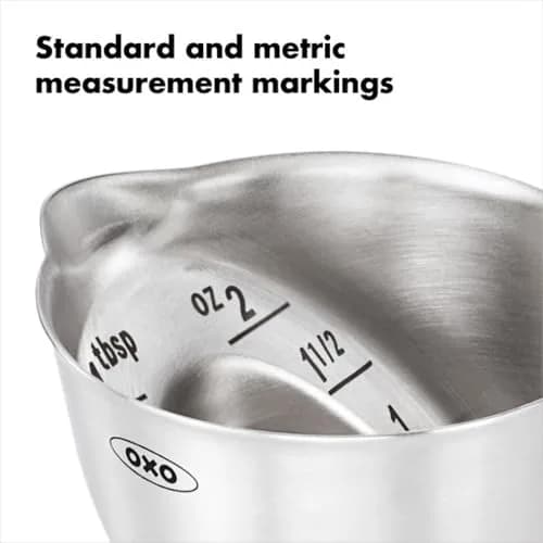 OXO Steel Angled Measuring Jigger 59ml (2 fl oz) | Patented Angled Surface for Easy Reading thumbnail 3
