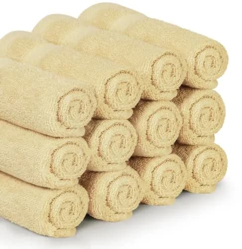 Utopia Towels 12 Pack Premium Wash Cloths, 12x12 in, 100% Cotton, Champagne | Highly Absorbent & Soft thumbnail 6