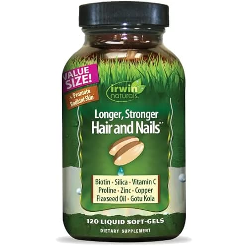 Irwin Naturals Longer, Stronger Hair & Nails Beauty Formula | 120 Softgels thumbnail 1