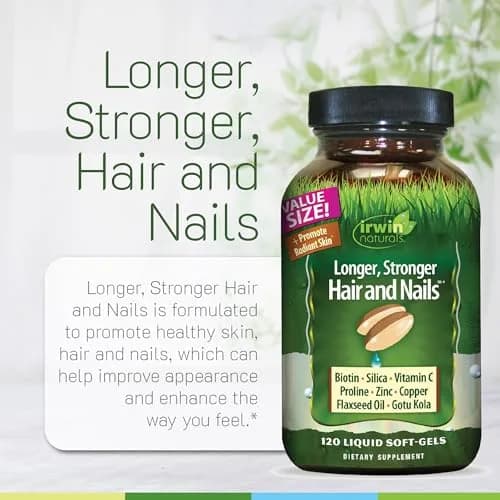 Irwin Naturals Longer, Stronger Hair & Nails Beauty Formula | 120 Softgels thumbnail 5