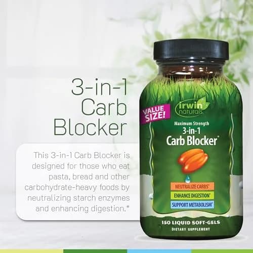 Irwin Naturals 3-in-1 Carb Blocker Softgel 150 Count | Supports Metabolism & Digestion thumbnail 5