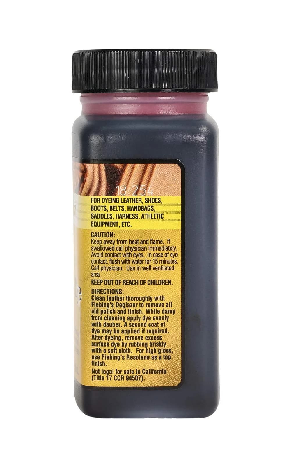 Fiebing's Red Leather Dye 118ml (4 Fl Oz) | Permanent Alcohol-Based Dye for Vegetable Tanned Leather - view 2