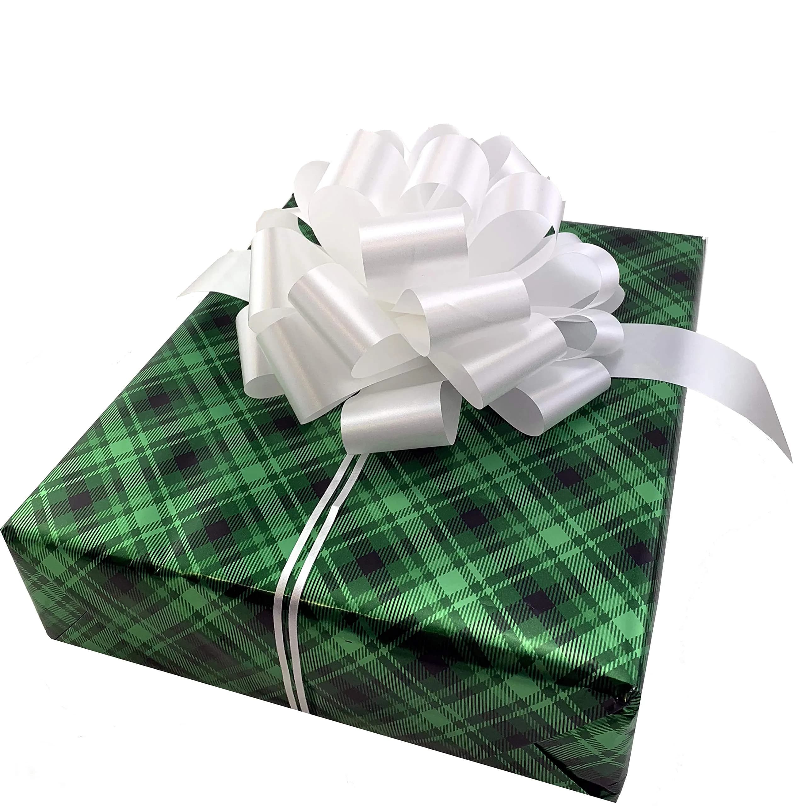 GiftWrap Etc. Large White Wedding Pull Bows - 9 Inch (22.86 cm) Wide, Set of 6 | Elegant Solid Polyester for Parties & Gifts - view 2