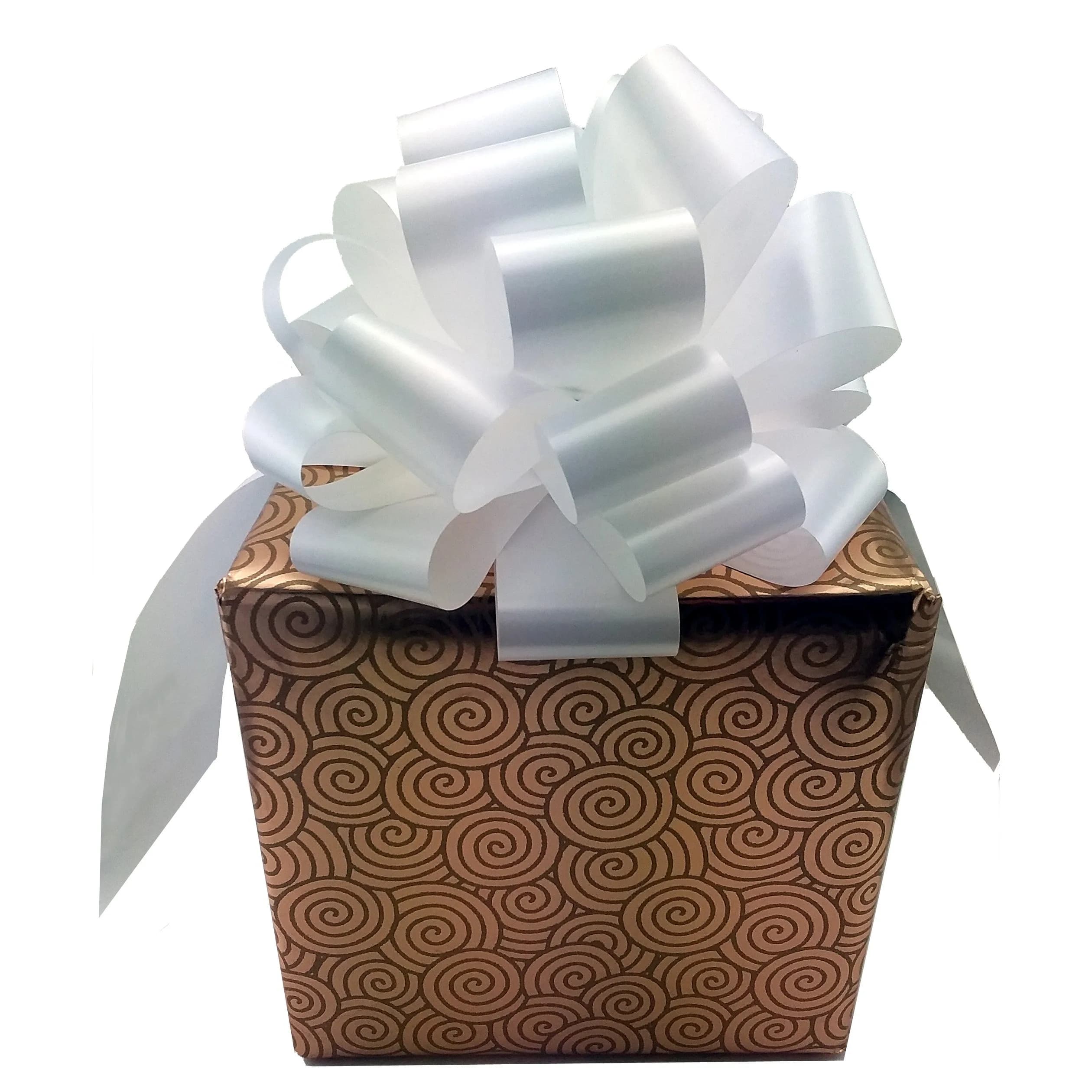 GiftWrap Etc. Large White Wedding Pull Bows - 9 Inch (22.86 cm) Wide, Set of 6 | Elegant Solid Polyester for Parties & Gifts - view 4