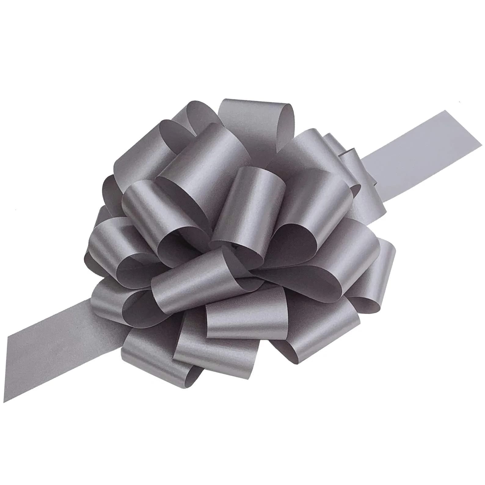 GiftWrap Etc. Large Silver Gift Pull Bows 9 Inch (22.86 cm) | Easy to Use, Reusable, Perfect for Large Gifts - main product image