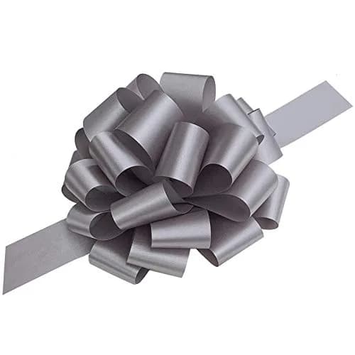 GiftWrap Etc. Large Silver Gift Pull Bows 9 Inch (22.86 cm) | Easy to Use, Reusable, Perfect for Large Gifts thumbnail 1