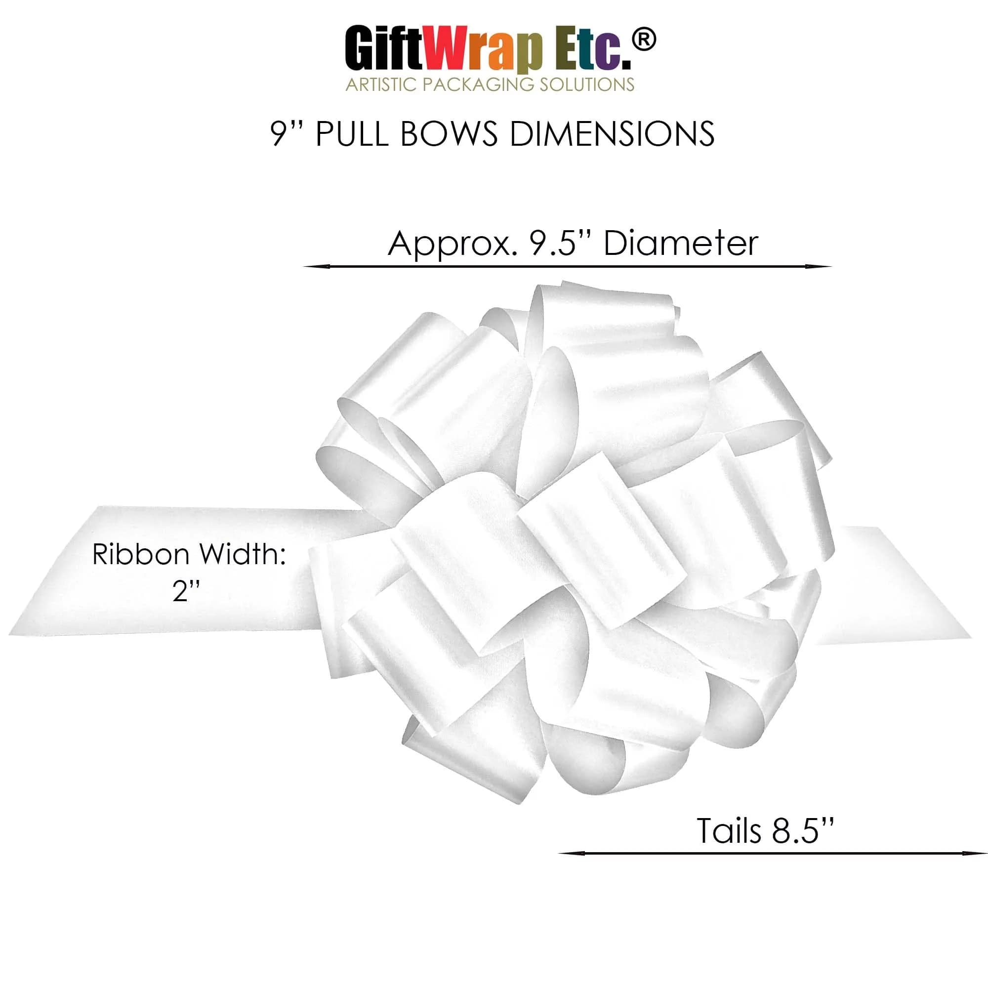GiftWrap Etc. Large Silver Gift Pull Bows 9 Inch (22.86 cm) | Easy to Use, Reusable, Perfect for Large Gifts - view 4