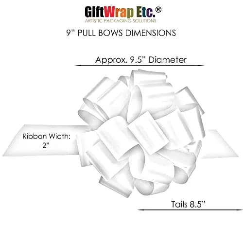 GiftWrap Etc. Large Ivory Ribbon Wedding Bows 22.86cm (9 Inch) Pack of 6 | Easy Pull Bows for Gifts & Events thumbnail 8