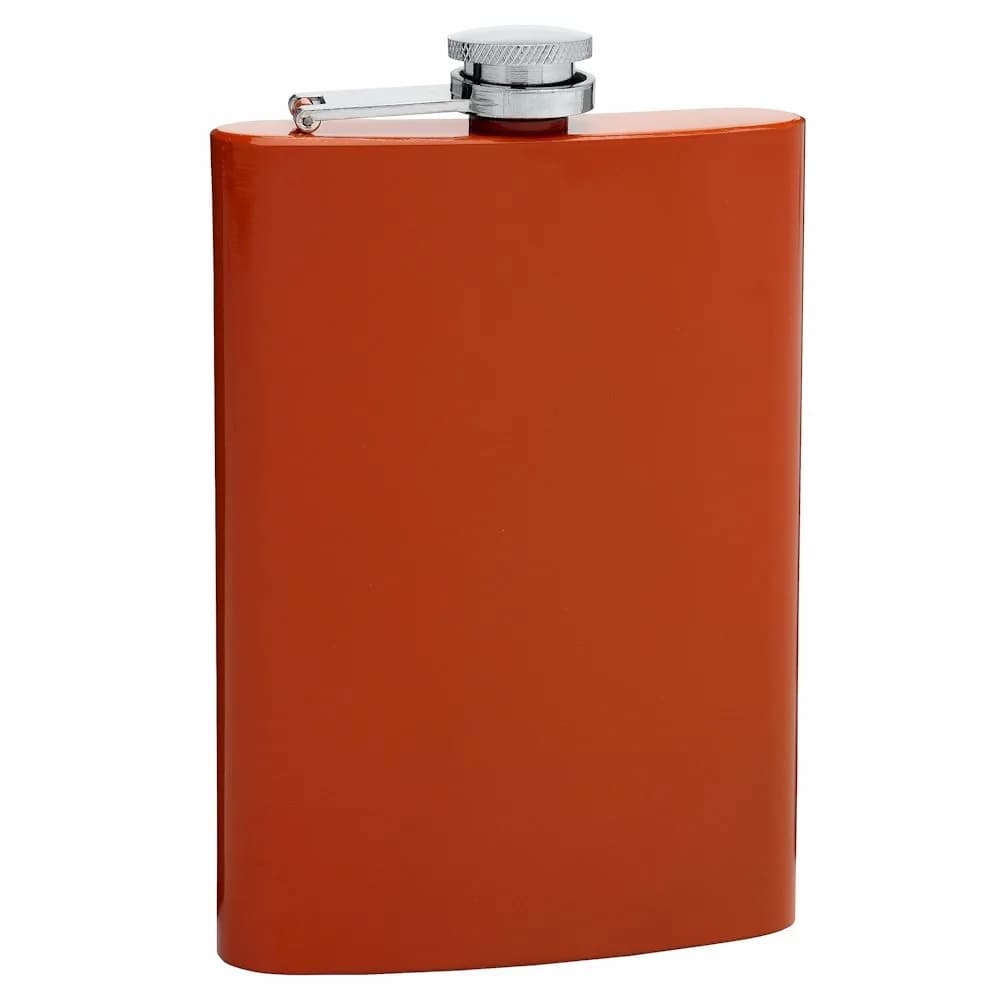 Top Shelf Flasks 8oz Hip Flask Red | Leak Proof Cap for Men & Groomsmen — Burnt Orange / 8oz