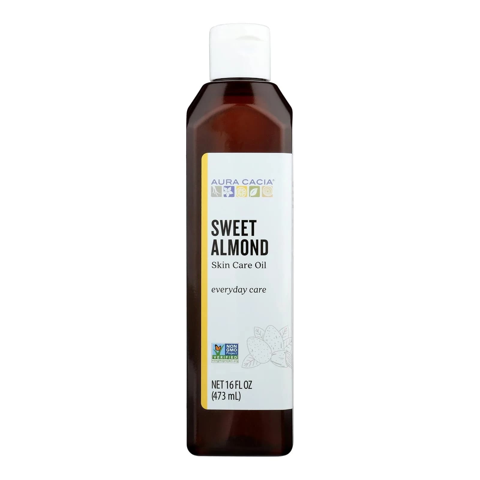 Aura Cacia Sweet Almond Oil 16 Fl Oz | Nourishing, Lightweight & Hydrating Skin Oil